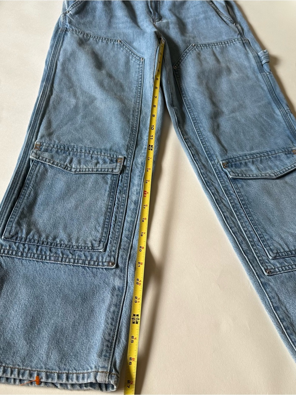 GRLFRND Milla Cargo Straight-Leg Jeans | Light Wash | Made in LA | Premium Denim - Picture 2 of 11